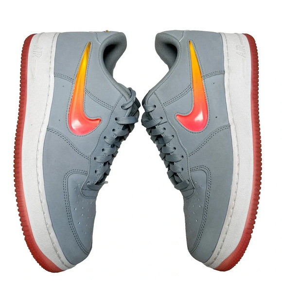 NIKE AIR FORCE 1 07 PREMIUM 2 OBSIDIAN MIST BLUE-HOT PUNCH US 9.5 AT4143-400 - Picture 4 of 11